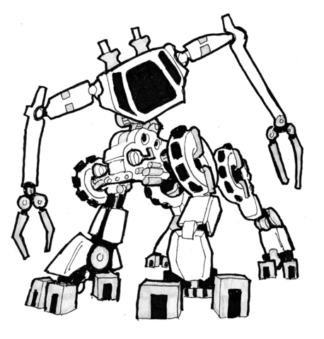 Sci Fi Robot   Industrial Doggy Coloring Page